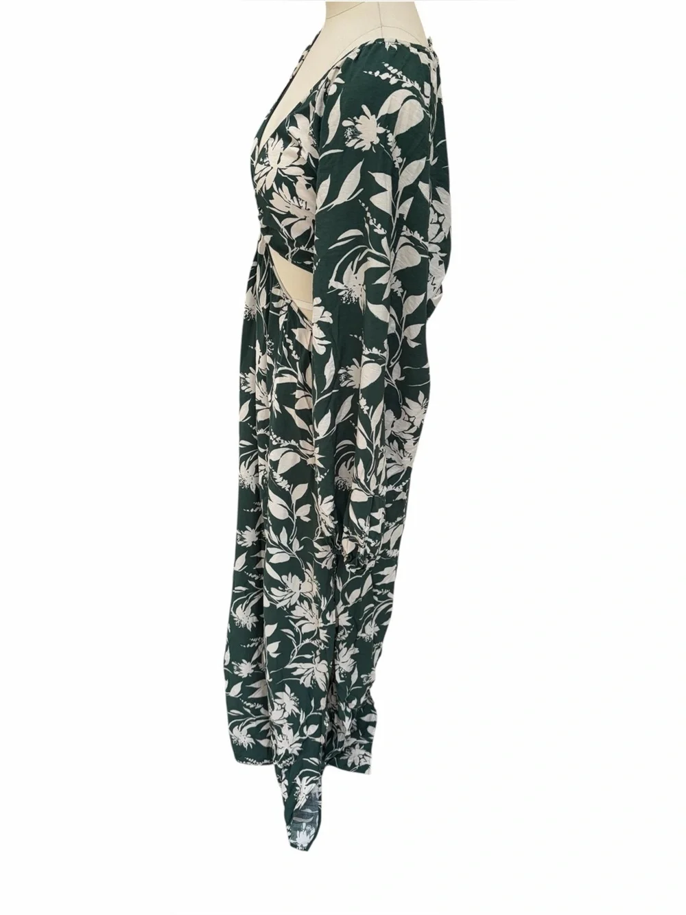 Abercrombie & Fitch Forest Green Floral Cutout maxi dress size large